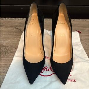 Christian Louboutin Black Suede Pointed Pumps